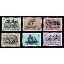 1952 - Luxembourg - AFA 491-96 - Frimærker - Olympiske Lege - Komplet sæt - Postfrisk.